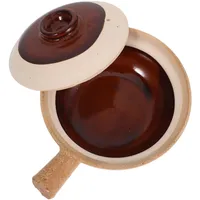 Alipis Keramik Suppentopf Mit Deckel Terrakotta Tontopf Für Einzelportionen Kompakt Gewerblich Geeigneter Reiskochtopf