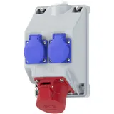 PC ELECTRIC 16081552 Steckdosen-Verteiler Grau, Blau, Rot