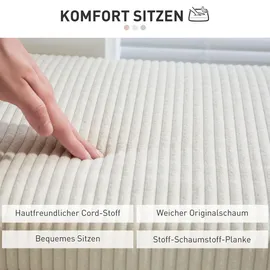 Homcom Sitzbank Beige, Metall, 112x40x42 cm, Esszimmer, Bänke, Sitzbänke