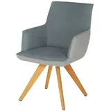 KOINOR Armlehnstuhl Leder  Schwof , blau , Maße (cm): B: 57 H: 90 T: 66.0