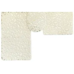 Almina Harmonie 3 Teiliges Bademattenset mit Federmotiv Creme