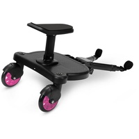 Randaco Buggyboard Buggy Board mit Sitz Kiddyboard Trittbrett Hilfspedal Universal rosa