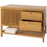 Mendler Teak-Waschbeckenunterschrank HWC-M70, Waschtisch Schrank, hochwertiges B-Grade-Teak (Kernholz, 20-30 Jahre), 81x106x55cm