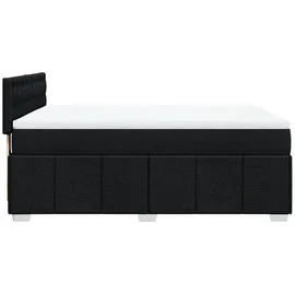 vidaXL Boxspringbett mit Matratze Schwarz 140x200 cm Stoff