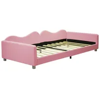 HAUSS SPLOE Schlafsofa Tagesbett Polsterbett Kinderbett Schlafsofa, mit Rückenlehne und Armlehnen, ohne Matratze rosa