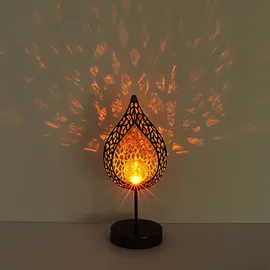 GLOBO LED Solarleuchte, Feuer-Effekt, Tropfen-Optik, Crackle gold