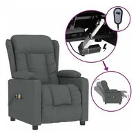 VidaXL Massagesessel Elektrisch Dunkelgrau Stoff