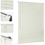 Sekey Klemmfix-Jalousie für Fenster freihängend, 25mm Alu-Lamellen, mit Bohren, inklusive Montagematerial Aluminium-Jalousie ohne Bohren, 40x130cm,Putzfarbe