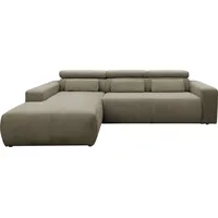 DOMO collection Ecksofa DOMO COLLECTION "Brandon große Ausführung B/T/H: 289/177/80 cm, auch in Leder und Cord", braun (schlamm), B:285cm H:80cm T:175cm, Luxus-Microfaser in Antikleder-Optik (100% Polyester);Luxus-Microfaser (100% Polyester);Kunstleder SOFTLUX, Sofas,