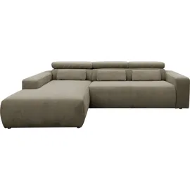 DOMO collection Ecksofa DOMO COLLECTION "Brandon große Ausführung B/T/H: 289/177/80 cm, auch in Leder und Cord", braun (schlamm), B:285cm H:80cm T:175cm, Luxus-Microfaser in Antikleder-Optik (100% Polyester);Luxus-Microfaser (100% Polyester);Kunstleder SOFTLUX, Sofas,