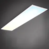 B.K.Licht - Deckenlampe mit Fernbedienung, dimmbar, ultraflach, LED Panel, LED Deckenleuchte, LED Lampe, Wohnzimmerlampe, Schlafzimmerlampe, Küchenlampe, 100x25x6,3 cm, Weiß