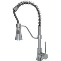 Küchenarmatur – Gastro Spiralfederarmatur mit Brausekopf | Niederdruck | Chrom