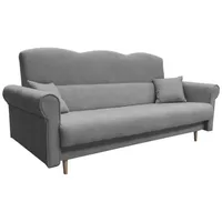 MOEBLO Schlafsofa TULIP, Kippsofa Sofa Klappsofa Bettfunktion Couch, mit Schlaffunktion und Bettkasten grau