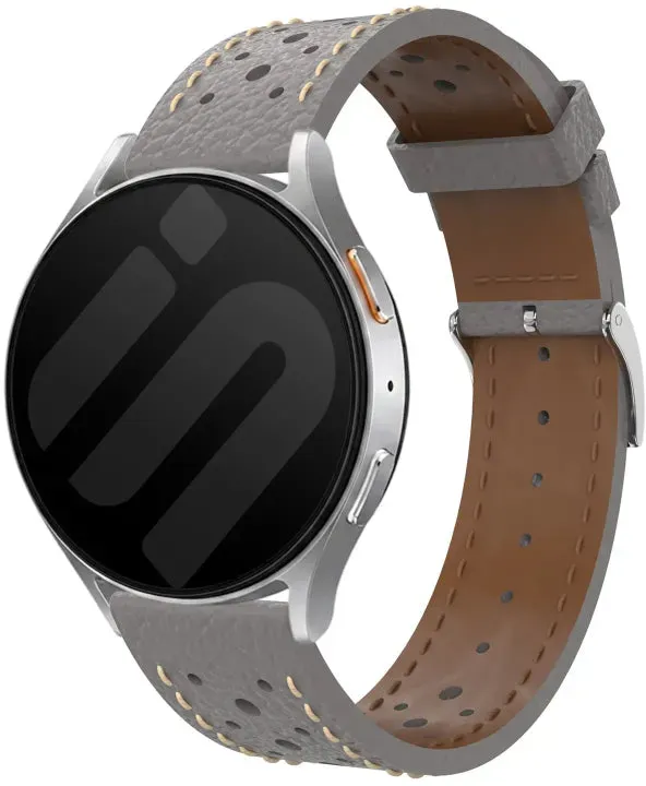 Strap-it Gard Pro Health Smartwatch 2 Armband Leder für Gard Pro Health Smartwatch 2 - Grau - Schnallenverschluss