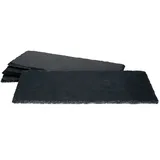 MamboCat Servierplatte 4er Set Schieferplatte 11x30cm Schwarz - 23464632, Schiefer schwarz