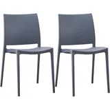 CLP Gartenstuhl Meton 42 x 42 x 81 cm grau 2 St.