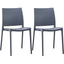 CLP Gartenstuhl Meton 42 x 42 x 81 cm grau 2 St.