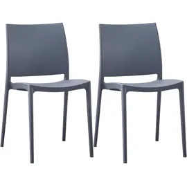 CLP Gartenstuhl Meton 42 x 42 x 81 cm grau 2 St.