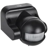 Maclean Brackets Maclean MCE358 Infrarot-Bewegungssensor 180° PIR-Bewegungssensor mit Dämmerungssensor Infrarot IP44 für Innen und Außen bis 12m Reichweite Belastung 300/1200W (Schwarz)