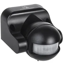 Maclean Brackets Maclean MCE358 Infrarot-Bewegungssensor 180° PIR-Bewegungssensor mit Dämmerungssensor Infrarot IP44 für Innen und Außen bis 12m Reichweite Belastung 300/1200W (Schwarz)