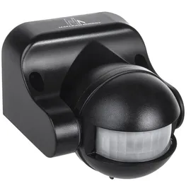 Maclean Brackets Maclean MCE358 Infrarot-Bewegungssensor 180° PIR-Bewegungssensor mit Dämmerungssensor Infrarot IP44 für Innen und Außen bis 12m Reichweite Belastung 300/1200W (Schwarz)