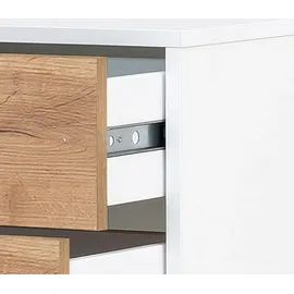 WELLTIME Kimi 65,3 x 105,2 x 33,1 cm Weiß / Eiche Landhaus