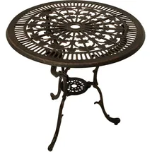 DEGAMO Gartentisch Ø 70 x 70 cm Braun/Bronze