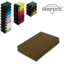 EXKLUSIV HEIMTEXTIL Marke Jersey Spannbettlaken Doppelpack 90 - 100 x 200 cm Schoko