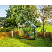 CANOPIA Hybrid Alu grün Polycarbonat 0,7 mm/Dach HKP 4 mm 2,3 m2 inkl. Stahlfundament