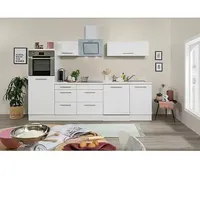 Respekta Premium Küchenzeile RP280HWWBO  (Breite: 280 cm, Weiß, Mit Elektrogeräten)