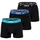 Nike Herren Boxer Shorts, 3er Pack - Trunks, Logobund, Stretch Schwarz/Blau/Türkis S