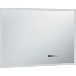 vidaXL LED-Badspiegel mit Touch-Sensor und Zeitanzeige 100×60 cm