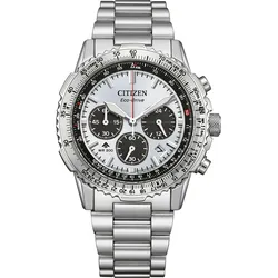 Chronograph CITIZEN "Promaster Sky", silberfarben, silberfarben, Armbanduhren, Herren, Armbanduhr, Solar, Herrenuhr, Edelstahlarmband, analog, Tag
