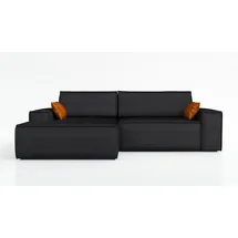 mebloland Ecksofa TOR mit Schlaffunktion. Farbe: Black. - Schwarz