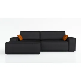 mebloland Ecksofa TOR mit Schlaffunktion. Farbe: Black. - Schwarz