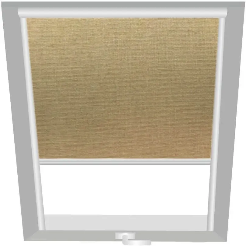 Wellker Verdunkelungsrollo Beige 1602, 114x140 cm (11/14), Manuell,R65,Roto,weiße Schiene