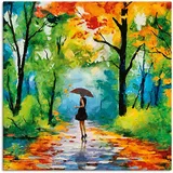 ARTland Leinwandbild, »Herbstlicher Spaziergang im Park«, Größe: 40x40 cm - bunt