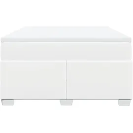 vidaXL Boxspringbett mit Matratze Weiß 140x200 cm Kunstleder