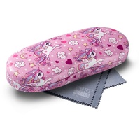 FEFI Brillenetui "Kinder Brillenetui (Hardcase)", Set aus 1 Etui + hochwertigem Mikrofasertuch rosa