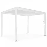 Oviala Pergola, Weiß, Metall, Rechteckig, 403x250x296 cm, Sonnen- & Sichtschutz, Pavillons & Pergolas