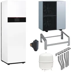 Viessmann Paket Vitocal 151-A Luft/Wasser-Wärmepumpe 12 kW AWOT-E-AC 151.A13 400V Monoblock mit Montagehilfe Anschluss nach oben