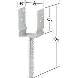 Vormann Schwere Stützenschuhe feuerverzinkt 91 x 60 x 125/325 mm