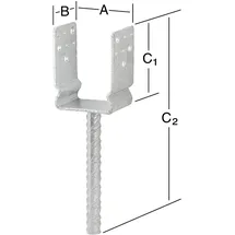 Vormann Schwere Stützenschuhe feuerverzinkt 91 x 60 x 125/325 mm