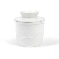 fanquare Einfarbiger Buttertopf für Theke mit Wasserlinie, Butterdose mit Deckel, französischer Butterbehälter für Theke