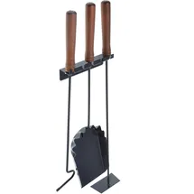 Aqbau Kaminbesteck 3 tlg. Stahl 0,60 m Schwarz