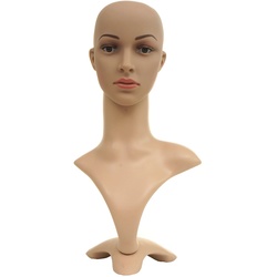 Mannequin-Kopf MCW-G70, Perückenpuppe weiblich Frau Schaufensterfigur Puppe Schaufensterpuppe, beweglich 55cm