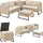 Juskys Polyrattan Lounge Santorini - Creme