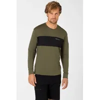 Super.natural Merino Fahrradtrikot M GRAVIER LS in olivgrün-schwarz |