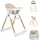 Cangaroo Kinderhochstuhl Almond Holzoptik klappbar Doppeltablett Sicherheitsgurt beige