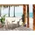 Beliani Gartensessel Ribolla Baumwolle 66 x 78 x 70 cm Cremeweiß mit Hocker